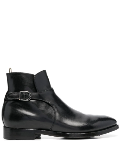 Officine Creative Buckle-detail Ankle Boots In Black