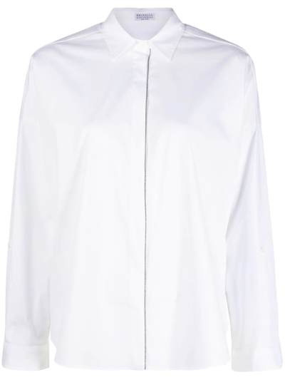 Brunello Cucinelli Concealed-front Fastening Shirt In White