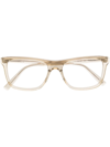 Saint Laurent Transparent Rectangle-frame Glasses In Neutrals