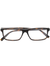 SAINT LAURENT TORTOISESHELL-EFFECT RECTANGLE-FRAME GLASSES