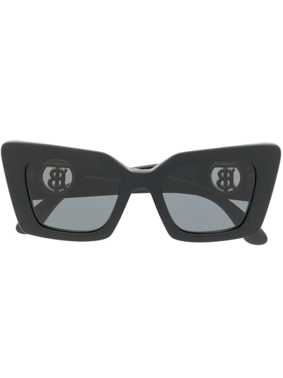 Burberry Eyewear Daisey Tb Monogram Sunglasses In Black