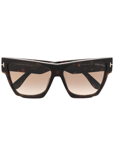 Tom Ford Dove Tortoise-shell Square Sunglasses In Brown