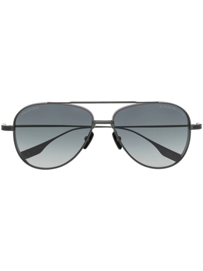 Dita Eyewear Subsystem Aviator-frame Sunglasses In Silver