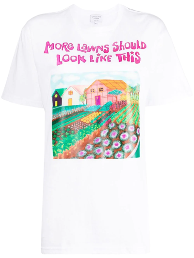 Collina Strada More Lawns Should Look T-shirt In White