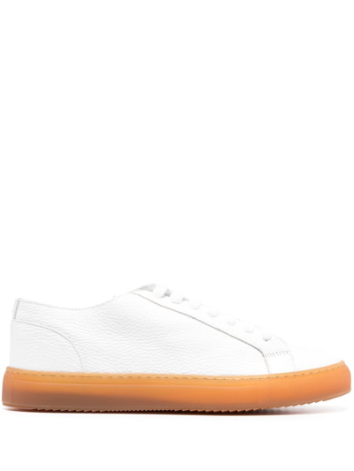 Doucal's Low-top Leather Sneakers In White