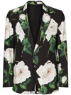 DOLCE & GABBANA ROSE-PRINT SINGLE-BREASTED SUIT
