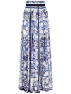 DOLCE & GABBANA MAJOLICA-PRINT CHIFFON MAXI SKIRT