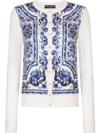 DOLCE & GABBANA MAJOLICA-PRINT SILK CARDIGAN