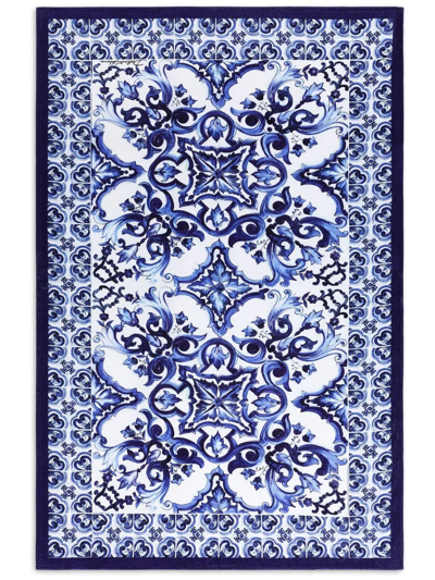 Dolce & Gabbana Maiolica-print Cotton Sarong In White