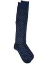 FEFÈ GLAMOUR POCHETTE FEFÈ PATTERNED SOCKS - BLUE,SOWPS111759019