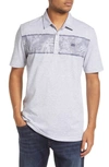 Travismathew Make Camp Graphic Polo In Heather Light Grey