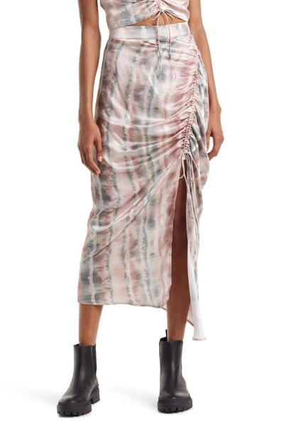 Allsaints Carla Marea Ruched Tie Dye Skirt In Soft Green ModeSens - Main Image