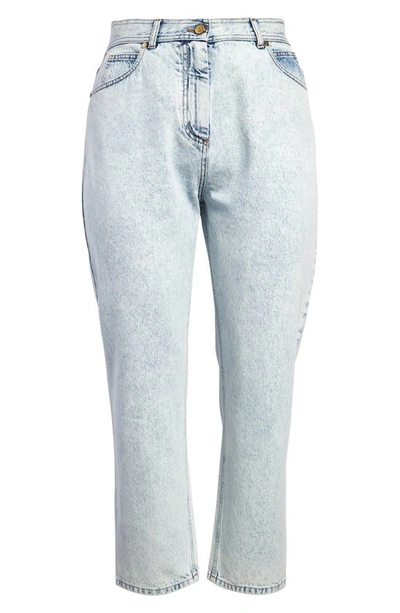 Balmain High Waist Boyfriend Jeans In Bleu Jean Clair