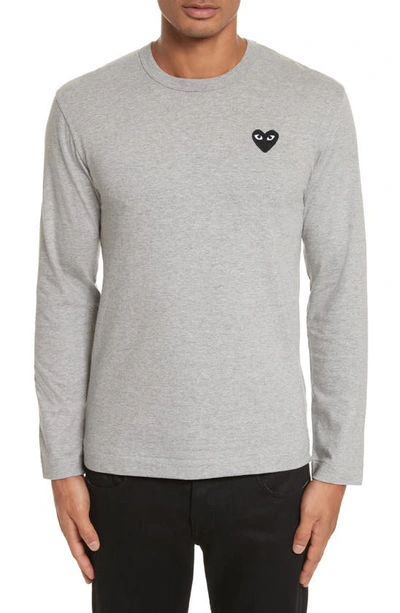 Comme Des Garçons Play Long Sleeve T-shirt In 1 Grey
