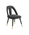 Tov Furniture Petra Velvet Dining Side Chair In Dark Gray
