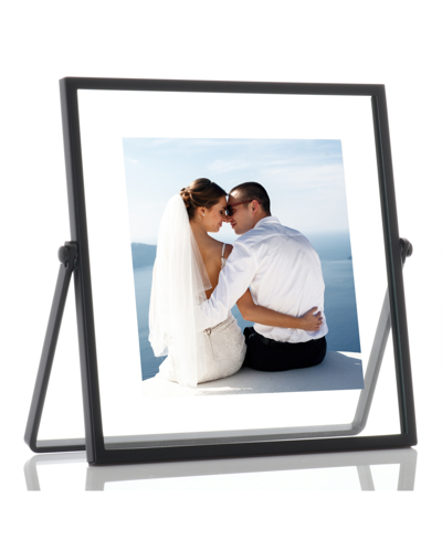 Lawrence Frames Metal Easel Float Picture Frame, 4" X 4" In Black