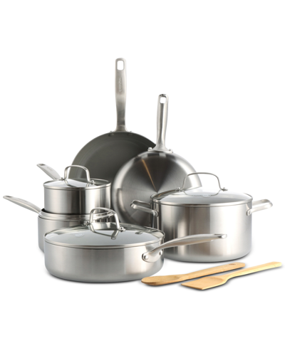 Greenpan Chatham Stainless Ceramic Nonstick 12-pc. Cookware Set In Silver