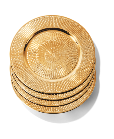 American Atelier 13" Medallion Electroplated Charger Plates, Set Of 4 In Gold - Tone