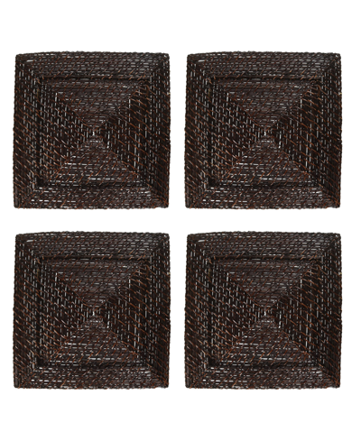 American Atelier 13" Square Charger Plates, Set Of 4 In Brown