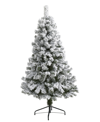 Nearly Natural Flocked West Virginia Fir Artificial Christmas Tree, 60" In Green