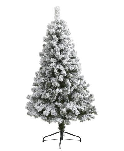 Nearly Natural Flocked West Virginia Fir Artificial Christmas Tree, 60" In Green