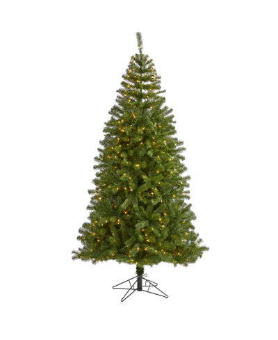 Nearly Natural Springfield Artificial Christmas Tree With Lights And Bendable Branches, 84" In Green