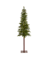 NEARLY NATURAL ALASKAN ALPINE ARTIFICIAL CHRISTMAS TREE WITH LIGHTS AND BENDABLE BRANCHES, 84"