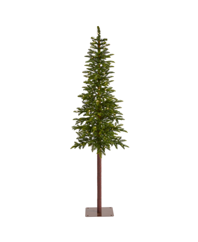 Nearly Natural Alaskan Alpine Artificial Christmas Tree With Lights And Bendable Branches, 84" In Green