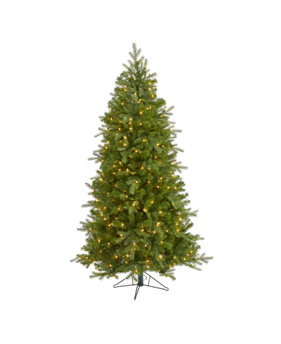 Nearly Natural Vienna Fir Artificial Christmas Tree With Lights And Bendable Branches, 72" In Green