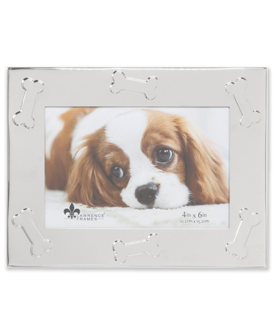 Lawrence Frames Dog Bone Design Metal Dog Picture Frame, 4" X 6" In Silver-tone
