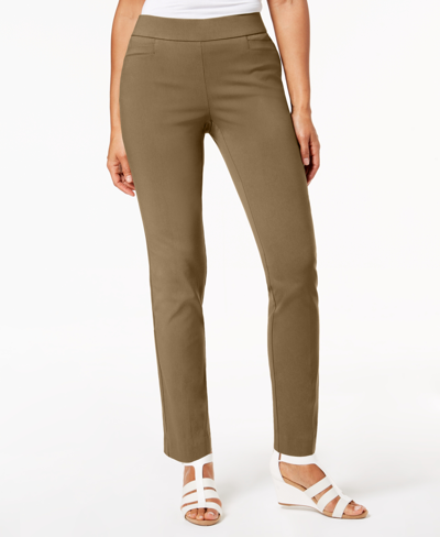 JM COLLECTION PETITE TUMMY CONTROL PULL-ON PANTS, CREATED FOR MACY'S 