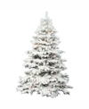 VICKERMAN 5.5 FT FLOCKED ALASKAN PINE ARTIFICIAL CHRISTMAS TREE WITH 500 CLEAR LIGHTS