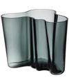 Iittala Aalto 6.25 Clear Vase In Dark Grey