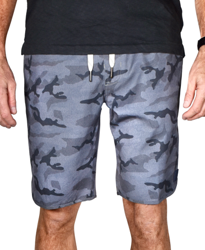 Vintage Men's Regular Fit Camo Print Windjammer Shorts In Light Grey Camo