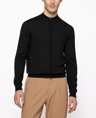 Hugo Boss Boss Men's Regular-fit Cardigan In Black