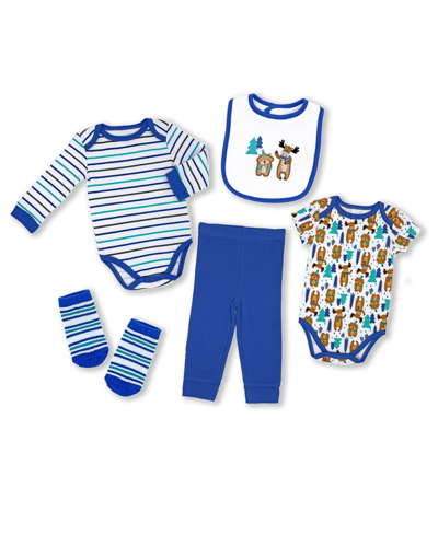 Baby Mode Signature Baby Boys And Girls Layette, 5-piece Set In Blue