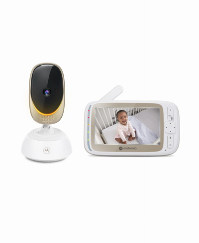 Motorola Vm85 Connect 5" Remote Pan Video Baby Monitor, 2-piece Set In Pearl White
