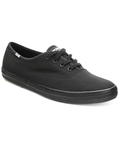 Keds Women's Champion Ortholite Lace-up Oxford Fashion Sneakers From Finish Line In Black