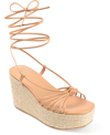 JOURNEE COLLECTION WOMEN'S CATALINN TIE-UP ESPADRILLE WEDGE SANDALS