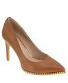Bcbgeneration Hawti Womens Faux Leather Pointed Toe Pumps In Brown