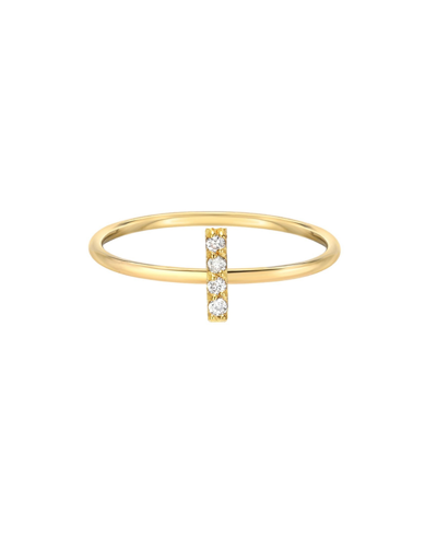 Zoe Lev Diamond Initial 14k Yellow Gold Ring In Gold-i