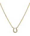 Giani Bernini Cubic Zirconia Horseshoe Pendant Necklace In 18k Gold-plated Sterling Silver, 16" + 2" Extender, Cre In Gold