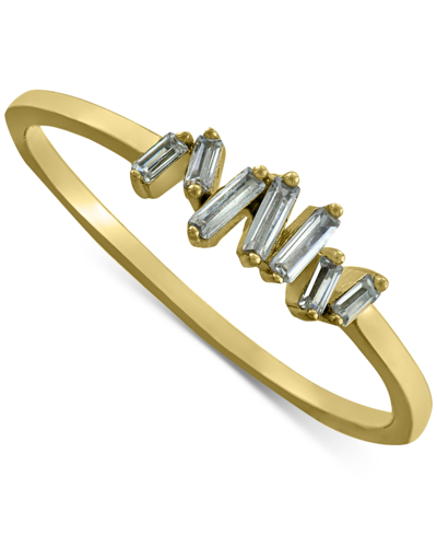 Giani Bernini Cubic Zirconia Baguette Cluster Ring, Created For Macy's In Gold Over Silver