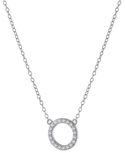 Giani Bernini Cubic Zirconia Circle Pendant Necklace, 16" + 2" Extender, Created For Macy's In Silver
