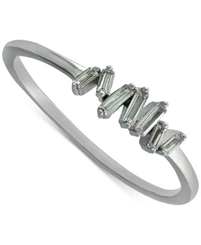 Giani Bernini Cubic Zirconia Baguette Cluster Ring, Created For Macy's In Sterling Silver