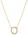 Giani Bernini Cubic Zirconia Circle Pendant Necklace, 16" + 2" Extender, Created For Macy's In Gold
