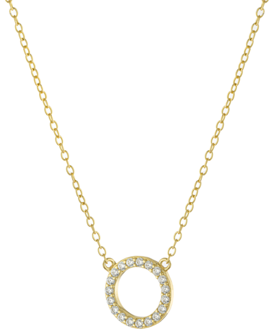 Giani Bernini Cubic Zirconia Circle Pendant Necklace, 16" + 2" Extender, Created For Macy's In Gold