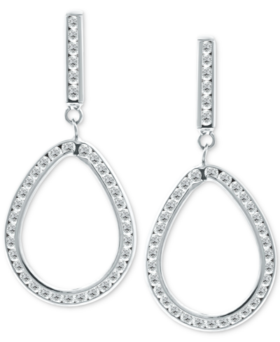 Giani Bernini Cubic Zirconia Open Teardrop Drop Earrings, Created For Macy's In Sterling Silver