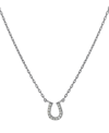 Giani Bernini Cubic Zirconia Horseshoe Pendant Necklace In 18k Gold-plated Sterling Silver, 16" + 2" Extender, Cre In Silver
