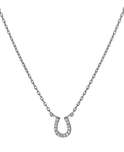 Giani Bernini Cubic Zirconia Horseshoe Pendant Necklace In 18k Gold-plated Sterling Silver, 16" + 2" Extender, Cre